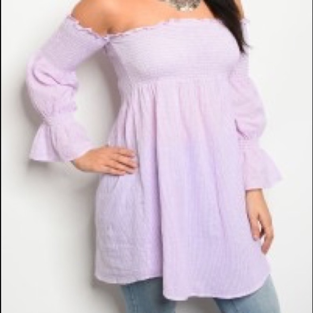 Lavender Peasant Top